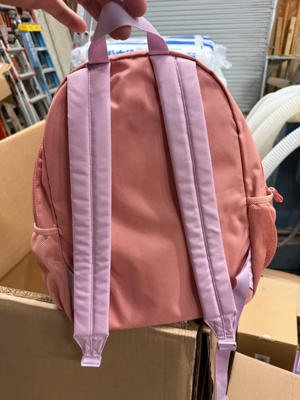 Pink Two-Tone Padded Front Pocket‎ Backpack